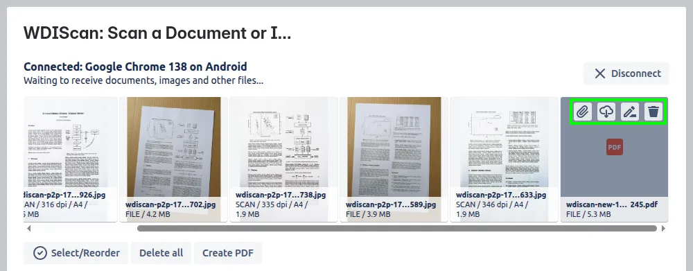 P2P scan save files on the PC.