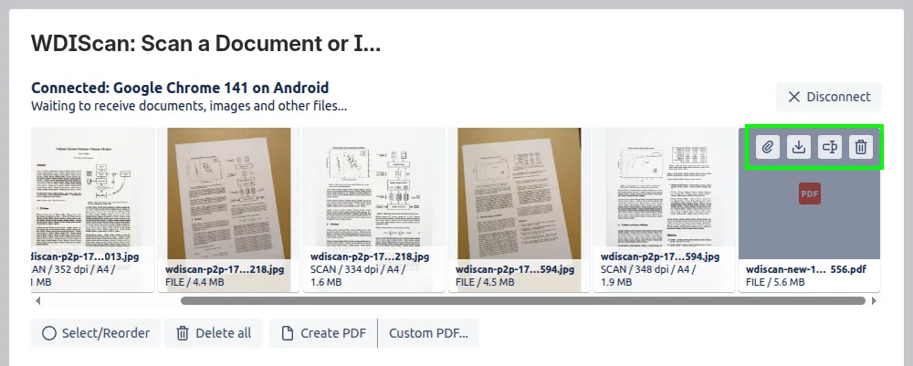 P2P scan save files on the PC.