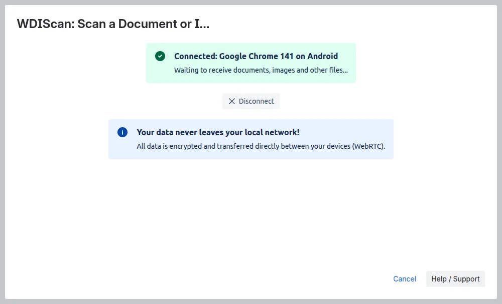[desktop] P2P scan connected.