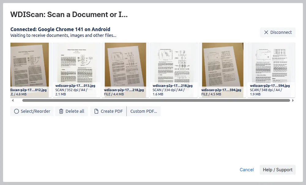 [desktop] Screenshot 4, scanning a document using a phone.